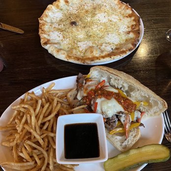 Mill House Brewing Company - Italian cheesesteak and garlic bread white pie - Breweries Near Me - Poughkeepsie, New York Mill House Brewing Company - Italian cheesesteak and garlic bread white pie - Breweries Near Me - Poughkeepsie, New York
