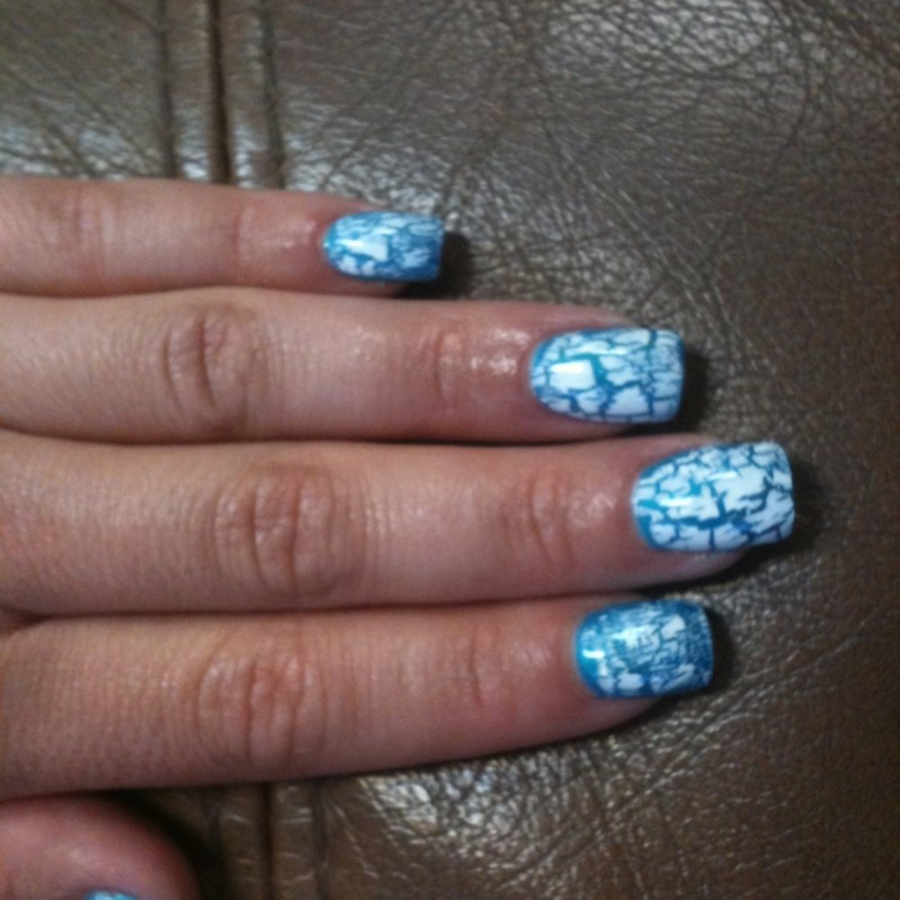 Nail Chic - Blue with white crackle! Love it!! - Nail Salons Near Me - Newark, California Nail Chic - Blue with white crackle! Love it!! - Nail Salons Near Me - Newark, California