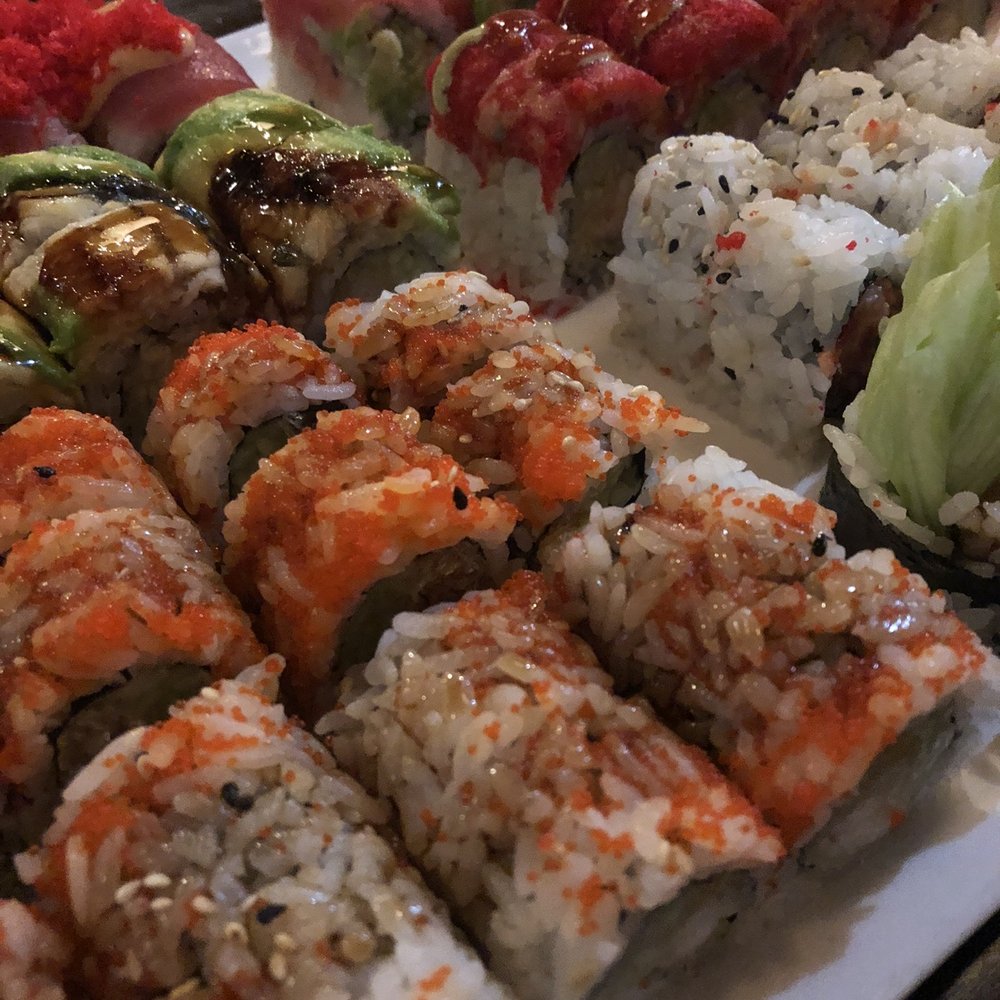 Sushi Mido - Super Crunch (8) Tuna Roll Grilled Salmon Skin Roll Angry Dragon Roll Batman Roll - Japanese Near Me - Shawnee, Kansas Sushi Mido - Super Crunch (8) Tuna Roll Grilled Salmon Skin Roll Angry Dragon Roll Batman Roll - Japanese Near Me - Shawnee, Kansas