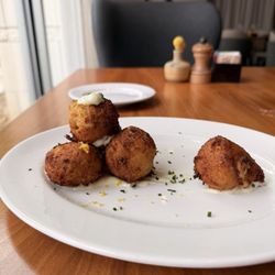 Corinne at The Domain - Crab croquettes