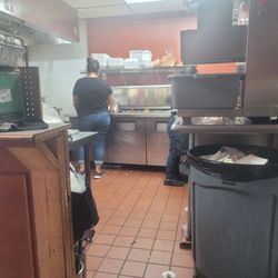 Taqueria Los Pinos - Kitchen area could use a little sweep