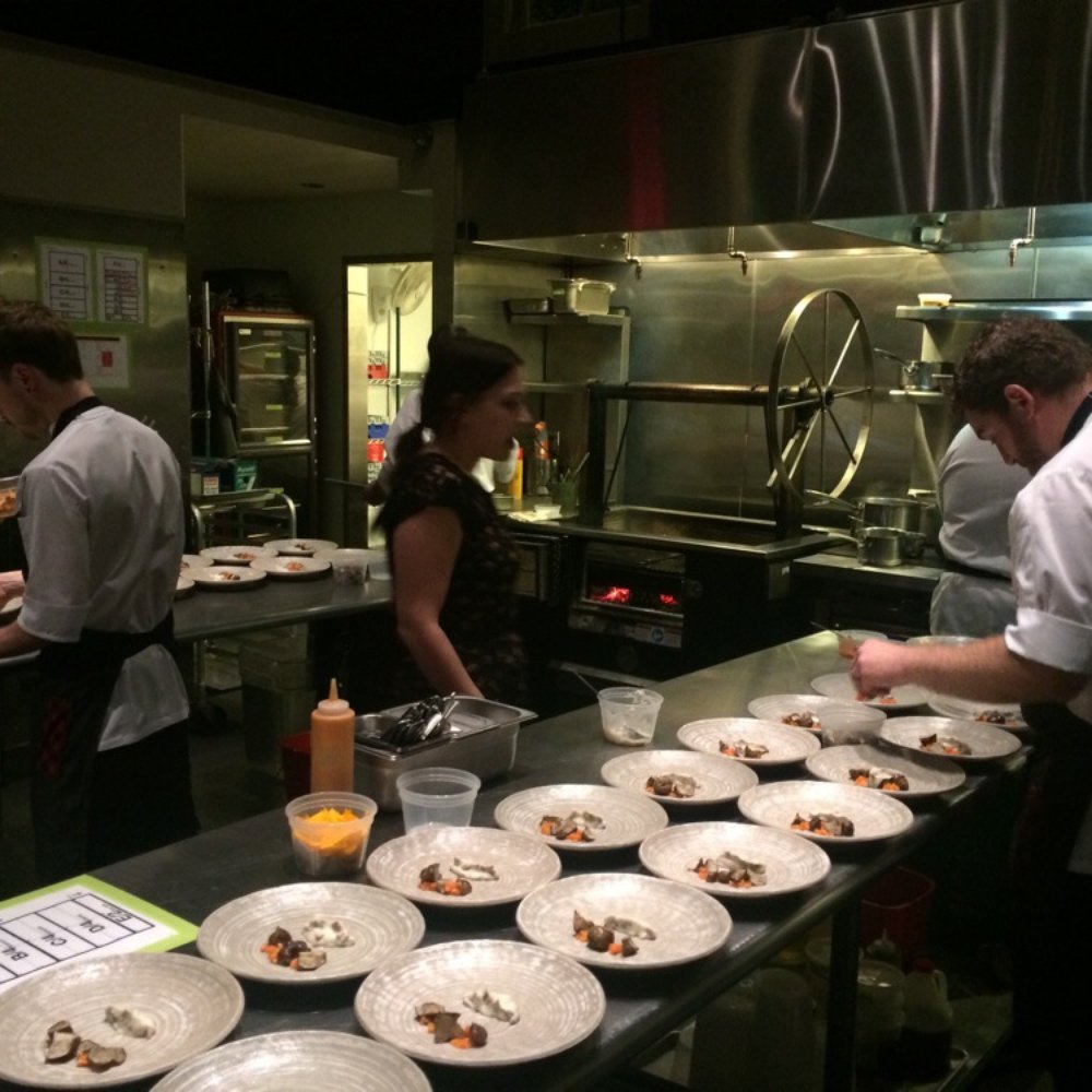Lazy Bear - David busy preparing the scallop dish. - New American Near Me - San Francisco, California Lazy Bear - David busy preparing the scallop dish. - New American Near Me - San Francisco, California