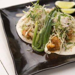 Jess Baja Custom Chef - Shrimp Tacos with chorizo & avocado salsa