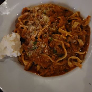 SFIZIO Italian Kitchen - Tagliatelle bolognese with burrata from another dish - Italian Near Me - Phoenix, Arizona