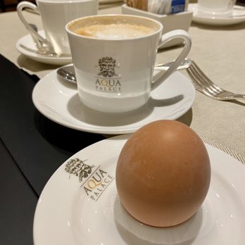 Aqua Palace - Hard-boiled Egg and Cappuccino for breakfast at Aqua Palace Hotel, Venezia - Hotels Near Me - Venezia, VE