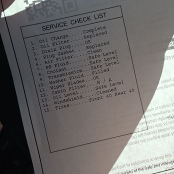 Take 5 Oil Change - My receipt showing they filled it to 40 PSI - Oil Change Stations Near Me - Jenkintown, Pennsylvania Take 5 Oil Change - My receipt showing they filled it to 40 PSI - Oil Change Stations Near Me - Jenkintown, Pennsylvania