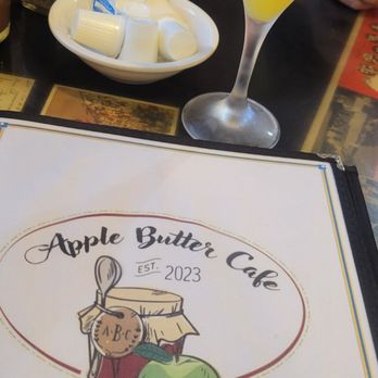Apple Butter Cafe - a menu and a glass of orange juice - Breakfast & Brunch Near Me - Seminole, Florida