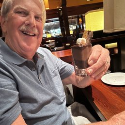 The chocolate moose dessert in a shot glass