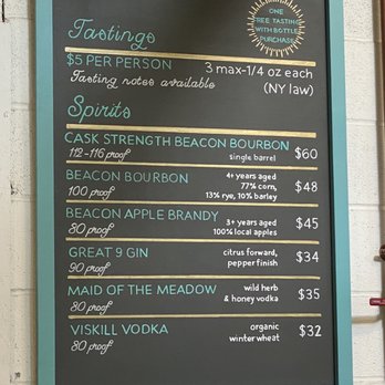 Denning's Point Distillery - Tasting List - Distilleries Near Me - Beacon, New York