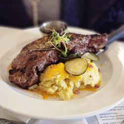 Savoy Restaurant - New York strip on Yukon gold mashed potatoes
