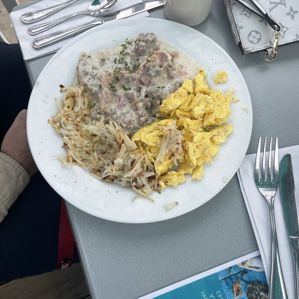 Biscuits and Gravy with Eggs and Potatoes