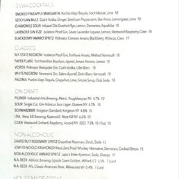 Drinks Menu August 10, 2026