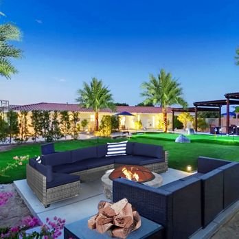 Pinson Construction - Planted date trees, ficus hedges, installed synthetic turf and 5-hole putting green, plus concrete flat work. - La Quinta - General Contractors Near Me - Rancho Mirage, California