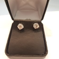 14 Karat White Gold Earrings with 2 Carats of Diamond