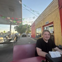Nate outside after spicy salsa