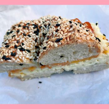Batches Bakehouse - Bodega $11, on choice of bagel (this one is sesame); bacon, egg and cheddar. - Bakeries Near Me - San Francisco, California