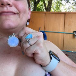 Cowboys & Cowgirls - Moonstone pendant and ring! I love this store!