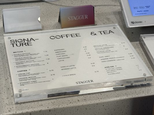 Menu photo 1 Stagger Coffee Los Angeles, CA Menu photo 1 Stagger Coffee Los Angeles, CA