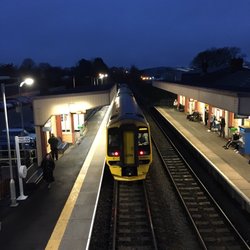 warminster train Station - Train leaving Warminster Station