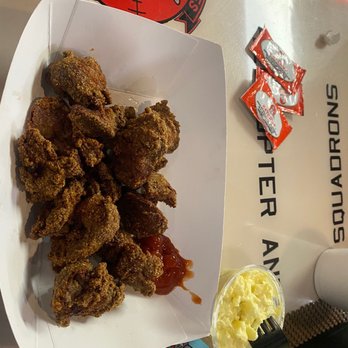The Hangar Bay Cafe & Gallery - Fried chicken Livers with a side of Potato Salad - New American Near Me - Atlantic Beach, Florida The Hangar Bay Cafe & Gallery - Fried chicken Livers with a side of Potato Salad - New American Near Me - Atlantic Beach, Florida