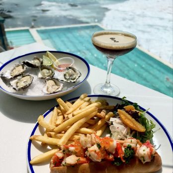 Bondi Icebergs Club - Half dozen oysters, prawn roll, espresso martini - Restaurants Near Me - Bondi, NSW Bondi Icebergs Club - Half dozen oysters, prawn roll, espresso martini - Restaurants Near Me - Bondi, NSW