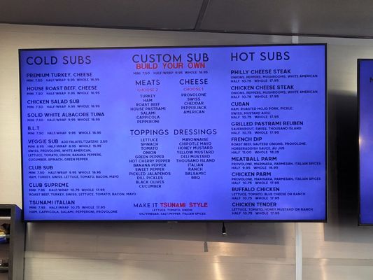 Menu photo 1 Tsunami Subs & Wraps Boynton Beach, FL Menu photo 1 Tsunami Subs & Wraps Boynton Beach, FL