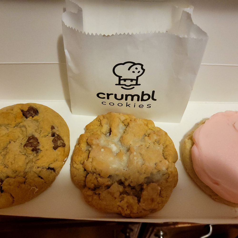 Crumbl - Upper West Side - 4-Pack Milk Chocolate chip, Kentucky Butter Cake cookie, and Classic Pink Sugar Cookie - Bakeries Near Me - New York, New York Crumbl - Upper West Side - 4-Pack Milk Chocolate chip, Kentucky Butter Cake cookie, and Classic Pink Sugar Cookie - Bakeries Near Me - New York, New York