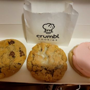 Crumbl - Upper West Side - 4-Pack  Milk Chocolate chip,  Kentucky Butter Cake cookie, and Classic Pink Sugar Cookie - Bakeries Near Me - New York, New York