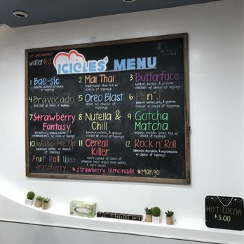 ICICLES - Menus - Ice Cream & Frozen Yogurt Near Me - San Jose, California