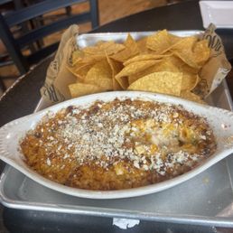 Elote dip with chips