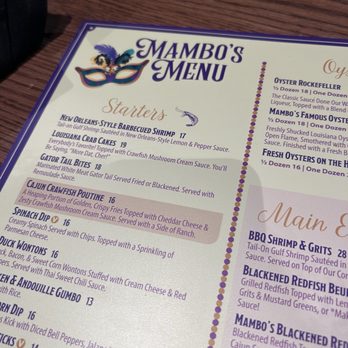Mambo’s - Menu - Cajun/Creole Near Me - New Orleans, Louisiana Mambo’s - Menu - Cajun/Creole Near Me - New Orleans, Louisiana