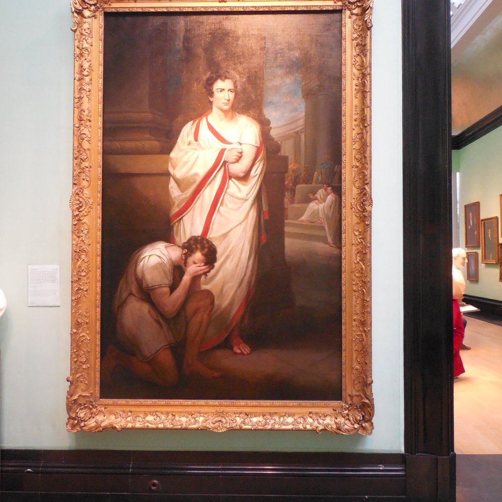 National Portrait Gallery - Edward Kean, great tragic actor, in his role of Brutus after condemning his son Titus to be executed, 1819, by James Northcote. - Art Galleries Near Me - London, XGL