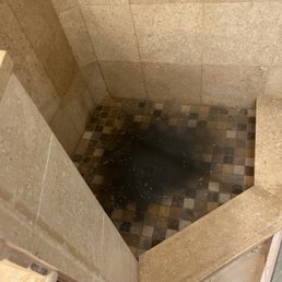 Sewage waste coming out of the shower drain. Horrible stench.