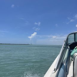 Leaving off the boat ramp