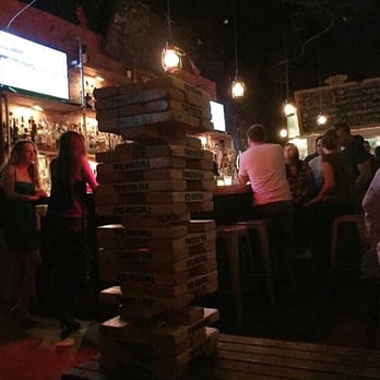 RedBar Brickell - Playing this giant jenga while drinking - Lounges Near Me - Miami, Florida RedBar Brickell - Playing this giant jenga while drinking - Lounges Near Me - Miami, Florida