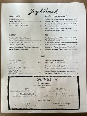 Menu photo 7 Joseph Leonard New York, NY Menu photo 7 Joseph Leonard New York, NY