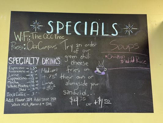 Menu photo 1 Off Campus Cafe Lafayette, CO