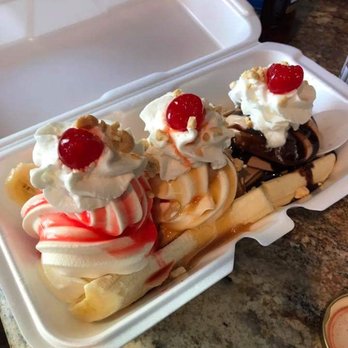 Annie's Sweets & Gifts - a banana split in a styrofoam container - Cafes Near Me - Liberty, Kentucky Annie's Sweets & Gifts - a banana split in a styrofoam container - Cafes Near Me - Liberty, Kentucky