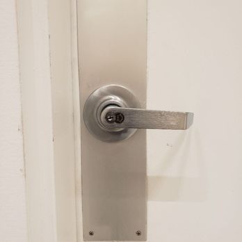 Interactive Lock & Key - Plate used to cover old holes and new lockset installed - Keys & Locksmiths Near Me Interactive Lock & Key - Plate used to cover old holes and new lockset installed - Keys & Locksmiths Near Me