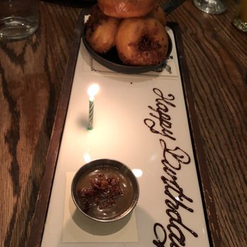 Yardbird - Bacon doughnuts for the birthday guy at our table. - Southern Near Me - Las Vegas, Nevada Yardbird - Bacon doughnuts for the birthday guy at our table. - Southern Near Me - Las Vegas, Nevada