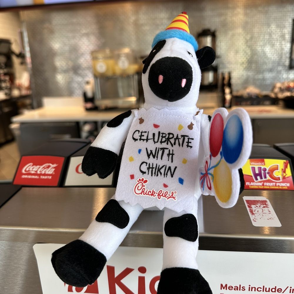 Chick-fil-A - ows a cow wearing a birthday hat - Fast Food Near Me - Annandale, Virginia