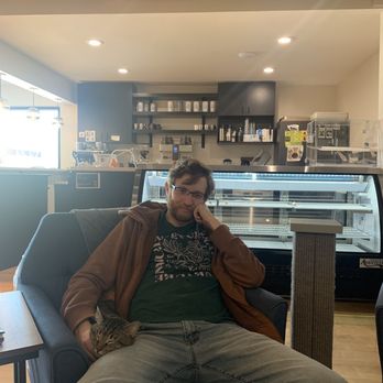 Whiskers and Soda - My husband and Whiskey, a super lovey cuddle bug. - Themed Cafes Near Me - Dallas, Texas Whiskers and Soda - My husband and Whiskey, a super lovey cuddle bug. - Themed Cafes Near Me - Dallas, Texas