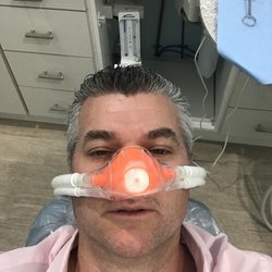 Ventura Dental - Selfie of me in the dentist chair with laughing gas