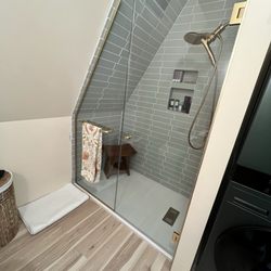 Bishop Auto Glass - Custom shower glass for our A Frame