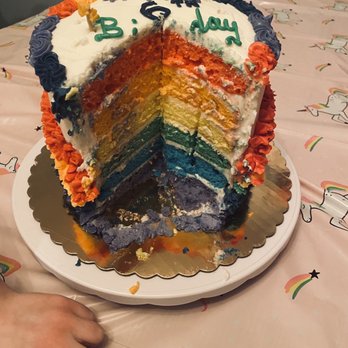 Hometown Bakery - Inside! 6 layers. Rainbow. - Bakeries Near Me - Mansfield, Massachusetts