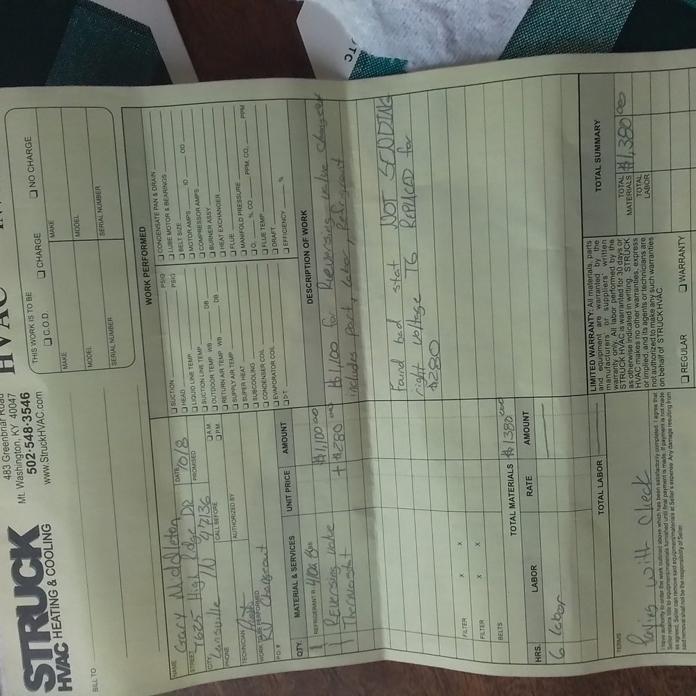 Struck HVAC - My receipt s - Heating & Air Conditioning/HVAC Near Me