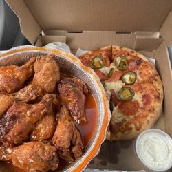 Big Al's Pizza - buffalo wings and a small pizza