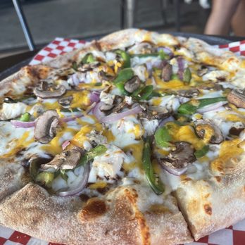 Boxcar Bar + Arcade - This was are first time here we got a barbecue Chicken Pizza and we added toppings on for $1 it was good. - Bars Near Me - Greensboro, North Carolina Boxcar Bar + Arcade - This was are first time here we got a barbecue Chicken Pizza and we added toppings on for $1 it was good. - Bars Near Me - Greensboro, North Carolina