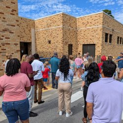 High Point Central High School - Outside the new cafeteria with Principal Mike Hettenbach. HPC Class of 2000 Reunion School Tour on July 19, 2025.