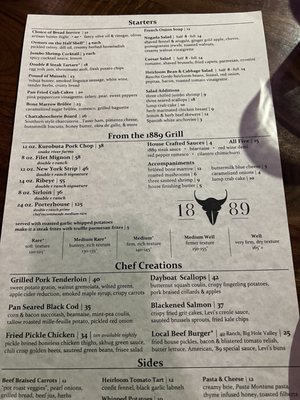 Menu photo 2 1889 Missoula, MT